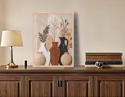 Decorative Floral Wall Art Painting with Frame