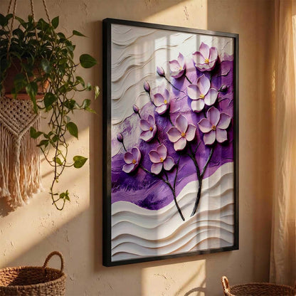 blue flower Wall Painting Home Decoration With Frame For Living Room Bed Room Hotel Wall Decor Digital Reprint (13X17 INCH)