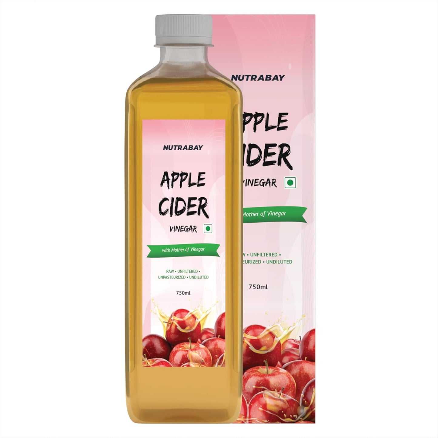 Nutrabay Wellness Apple Cider Vinegar - ACV with Mother of Vinegar | Raw, Unfiltered, Unpasteurized - 750 ml