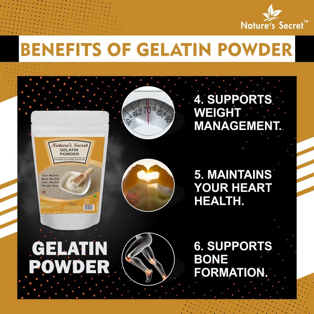 Nature's Secret Gelatin Powder For Face Mask Hair Removal, Yellow, 50g