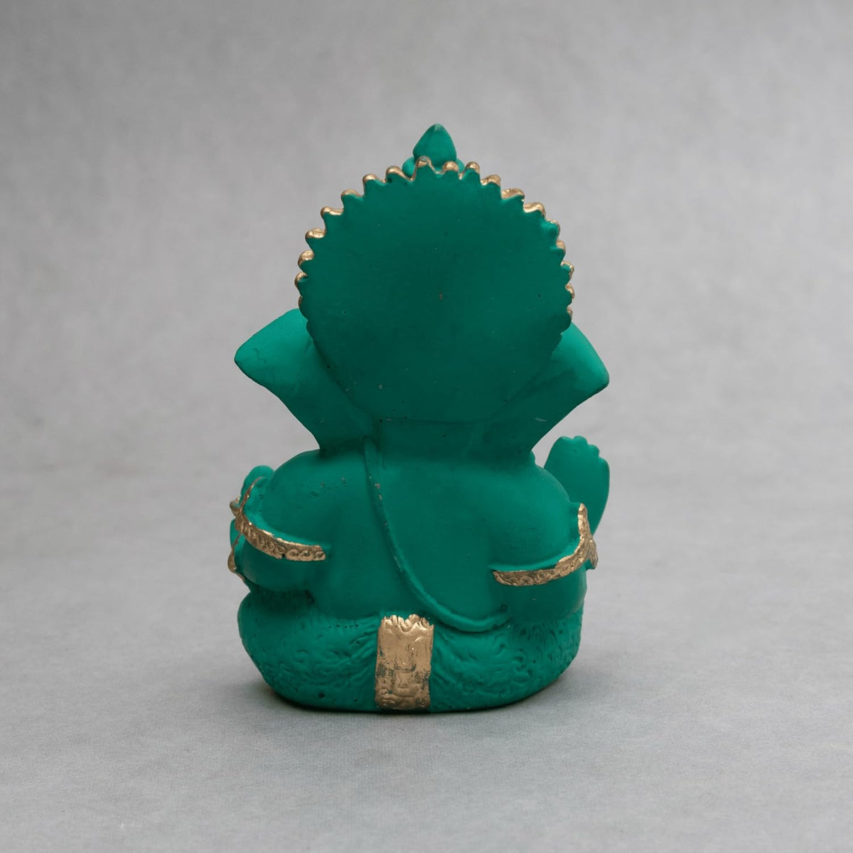 Lord Ganesha Idol for Car Dashboard, Home Decor & Pooja | Resin Gold Plated Ganpati Murti | 3.5 Inch Ganesh Statue for Gift, Diwali, Housewarming, Baby Shower, Mandir Decor, Mint Green, P-1