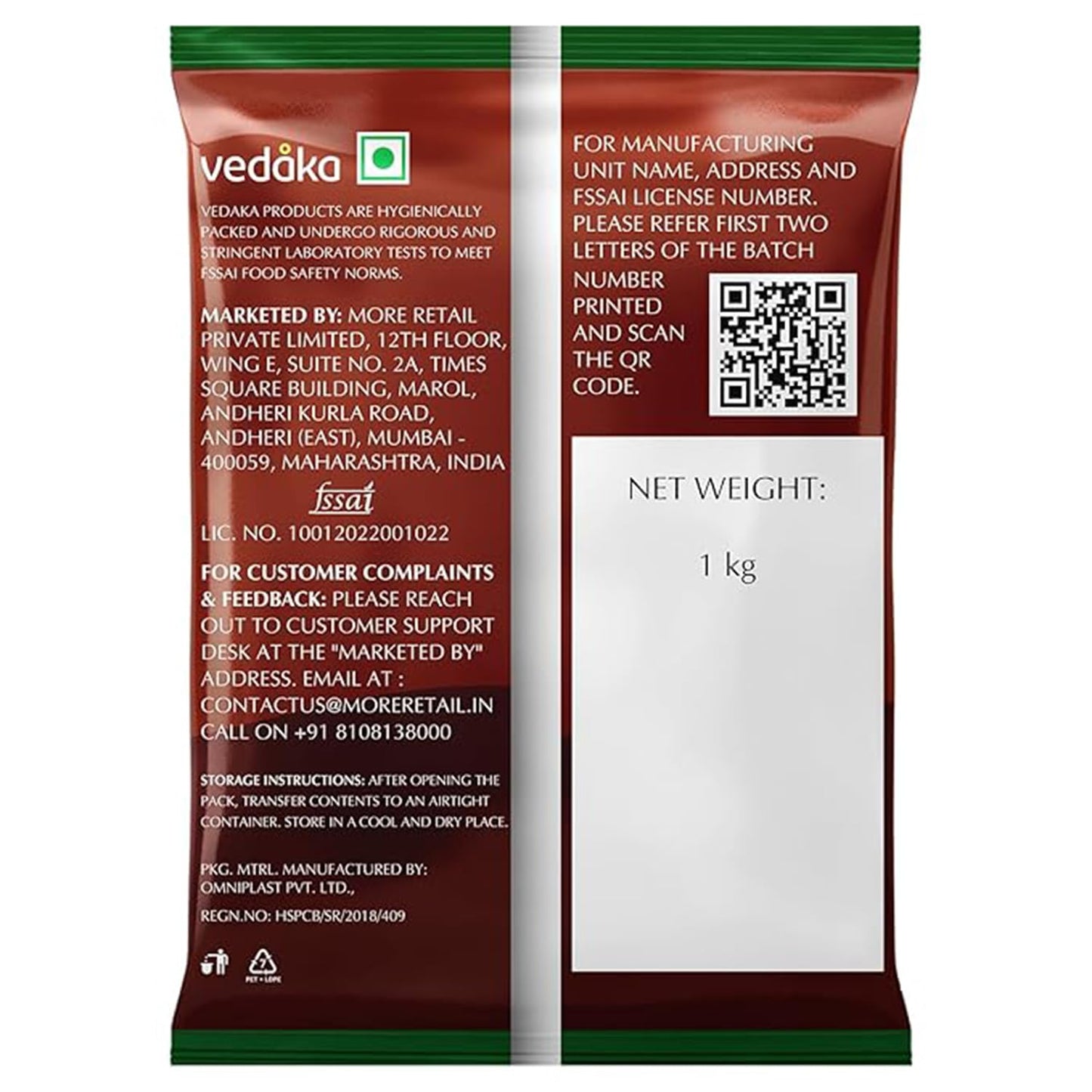 Vedaka Raw Peanuts, Pink, 1kg