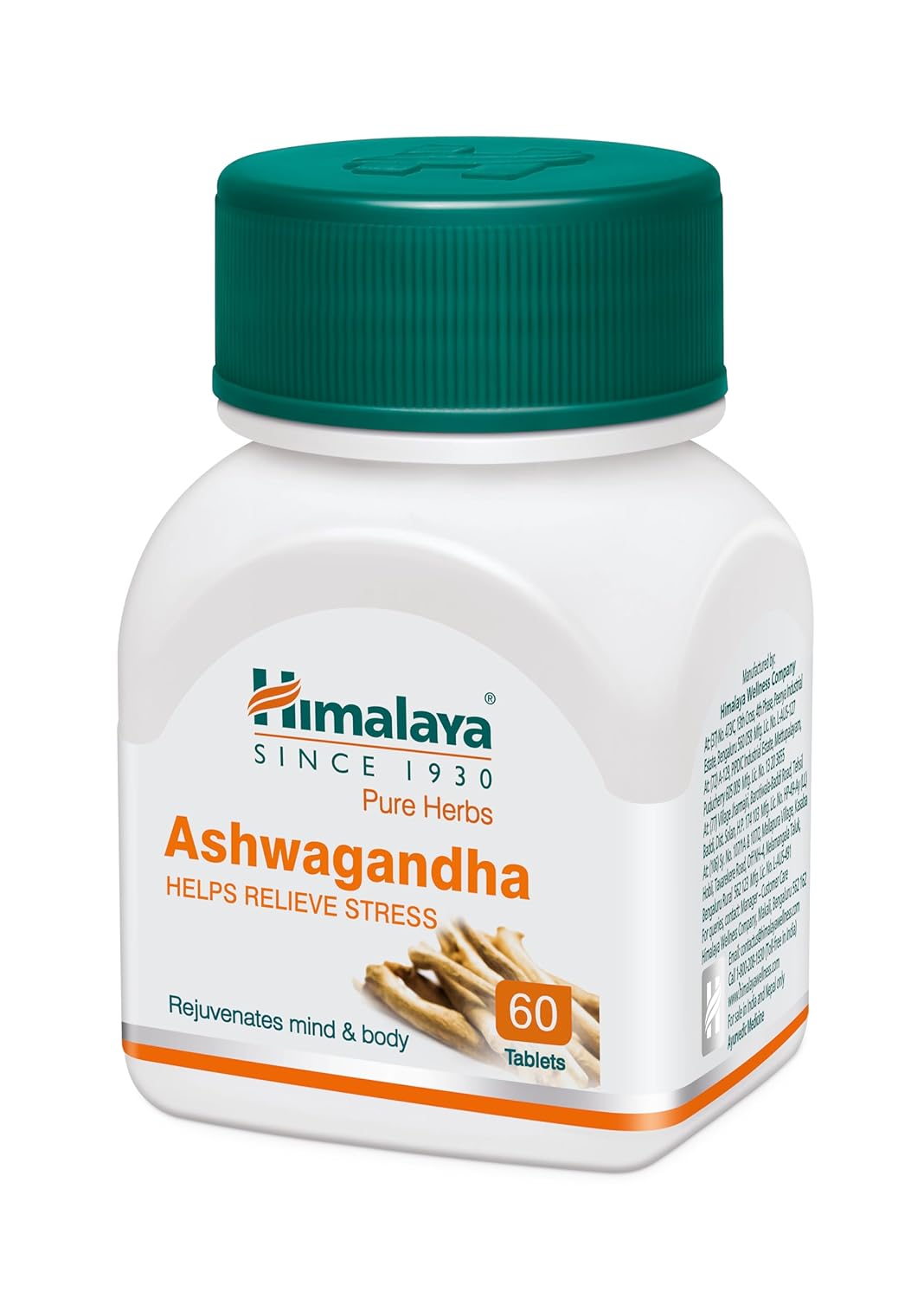 Himalaya Ashwagandha supplement bottle on a white background