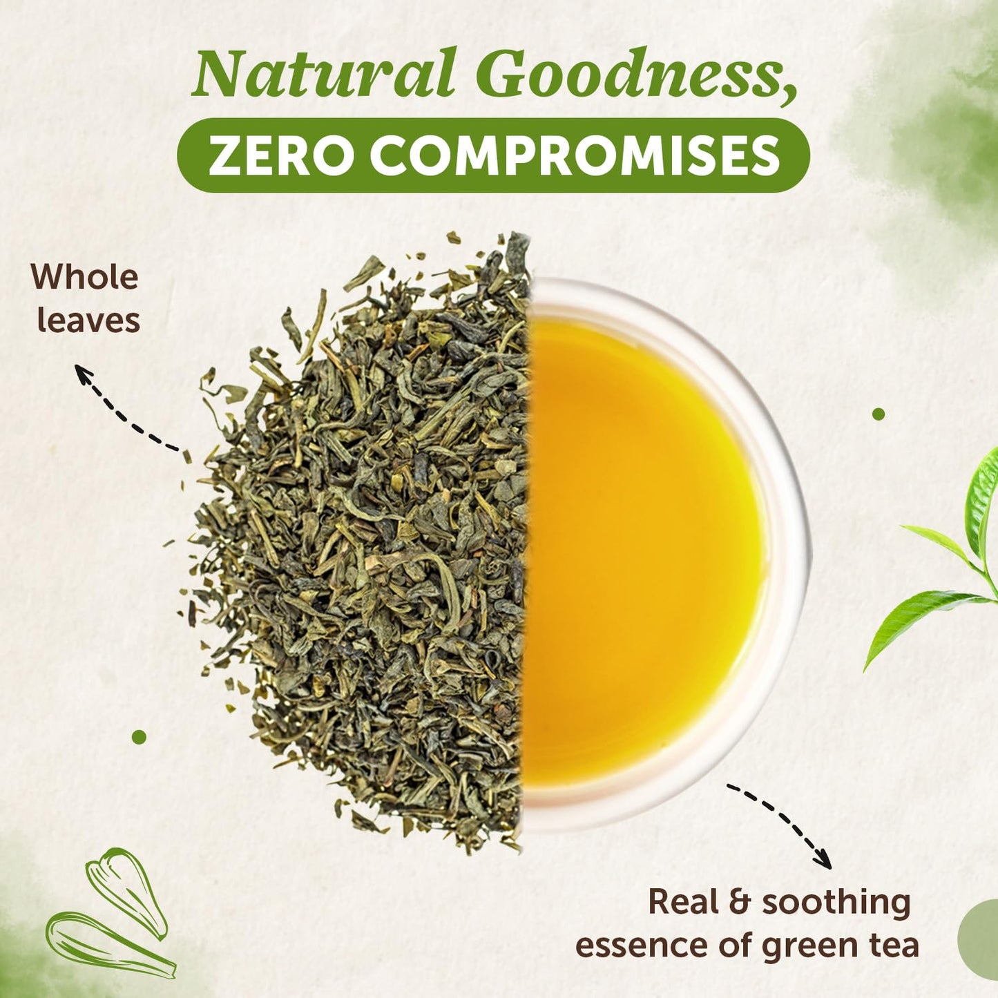 Neuherbs Green Tea (50g Pack of 1) For Weight Management & Boost Metabolism | 100% Clean & Natural Whole Leaves | Rich In Antioxidant | No Artificial Color & Flavor | Healthy & Refreshing