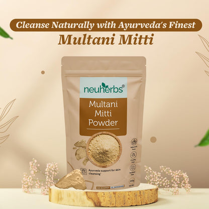 Neuherbs Multani Mitti Powder - 200g For Skin | Face Pack For Deep Skin Cleansing | 100% Pure & Natural With No Added Preservatives