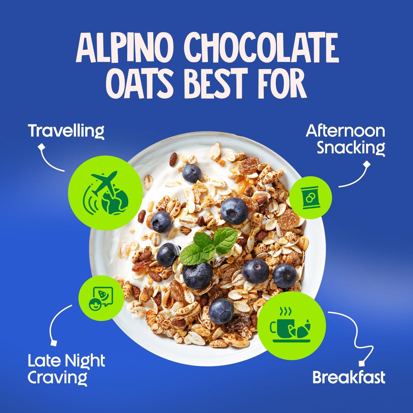 ALPINO 24% High Protein Super Rolled Oats Unsweetened 1kg - Rolled Oats & Natural Peanut Butter – 24g Protein, Source of Dietary Fibre & Healthy Fats, No Added Sugar & Salt