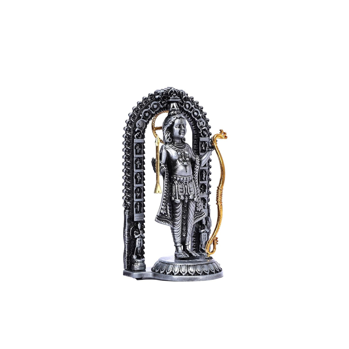 Ayodhya Ram Lalla Brass Idol, Shri Ram Brass Statue for Mandir, Ram Lala Ayodhya Statue, Antique White, Standard, Pack of 1, Religious 4" Height (Assorted)