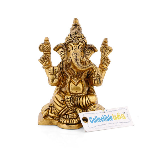 Ganesh Ganesha Staute murti Success Lord Idol Sitting Brass Vinayak Figurine Home Decor