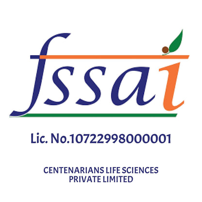 FSSAI logo with license number on a white background