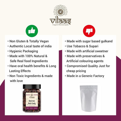 Vilaas Sugar Free Beetroot Amla Candy Indian Gooseberry Candy High Vitamin C Low Processed All Natural Ingredients After Meal Mouth Freshener Mukhwas No Artificial Preservatives