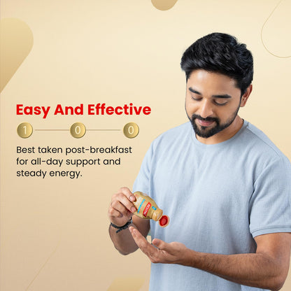 Revital H Multivitamin For Men (60 Capsules) With Natural Ginseng, Zinc, 10 Vitamins & 8 Minerals For Daily Energy, Stamina & Immunity (packaging may vary)