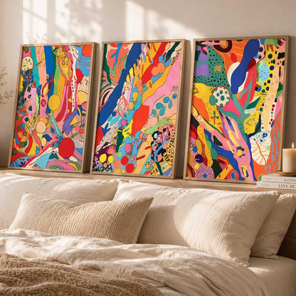 Premium Digital Painting with Frame for Home Decor - Painting for Living Room Bedroom Office Room Decor - Painting for Wall Decoration - Pack of 3 (Modern Art Painting, Design02, 10X13 inch)