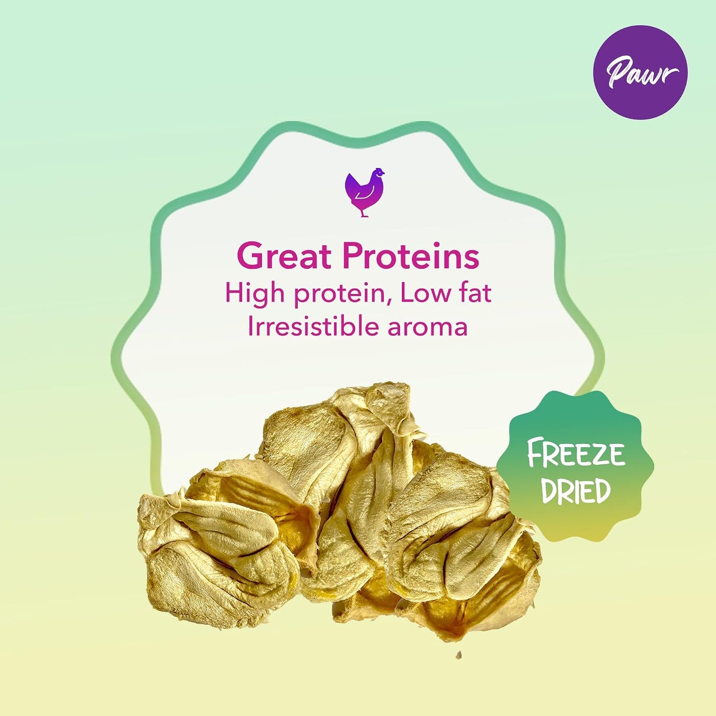Pawr4Cats | Chicken Gizzards Zoomy Treats | Freeze-Dried | Rich in Lean proteins | No Preservative | Use as Treat or Food Topper | 45 GMS,All Life Stages