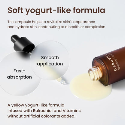 THANKYOU FARMER BakuVita Revitalizing Ampoule (50 ml) Face Serum with Bakuchiol Retinol Alternative with Vitamin C + E | Korean Serum for Hydration, Firming, Pore Care & Radiant Glow, Vegan