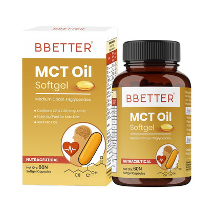 BBETTER MCT Oil Softgels | 1000mg Per Serving With Capric Acid & Caprylic Acid | Helps Support Energy, Metabolism & Brain Function | Supports Gut Health | Keto & Paleo Friendly | 60 Softgels
