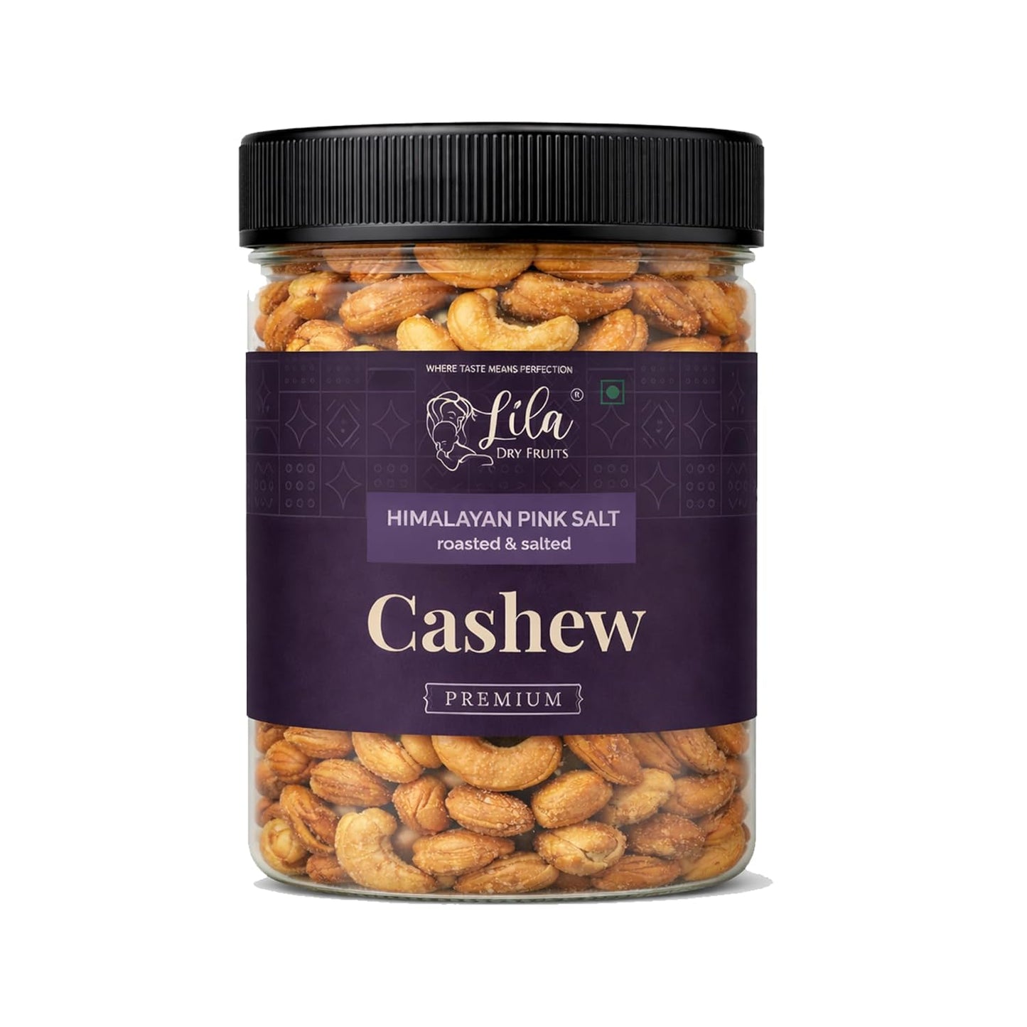 LILA DRY FRUITS Roasted Cashew Nuts Himalayan Pink Salt Flavour | Premium Crunchy Salted Kaju Snack Protein Rich Roasted Dry Fruits Healthy Namkeen Snack for Daily Munching Perfect for Gifting