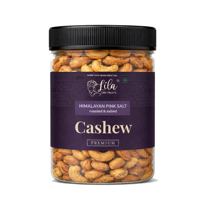 LILA DRY FRUITS Roasted Cashew Nuts Himalayan Pink Salt Flavour | Premium Crunchy Salted Kaju Snack Protein Rich Roasted Dry Fruits Healthy Namkeen Snack for Daily Munching Perfect for Gifting