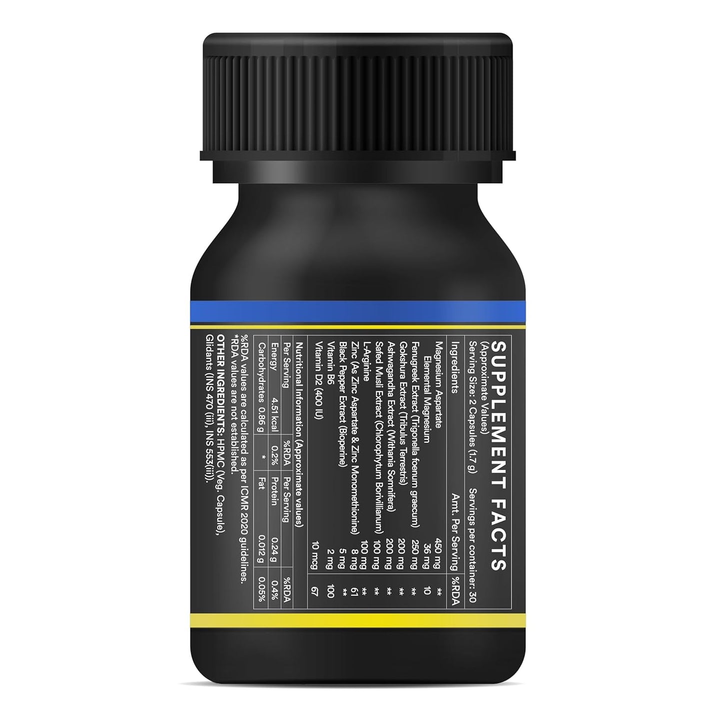 INLIFE Testroid Testosterone Support Supplement for Men | Tribulus, Ashwagandha, Safed Musli for Energy, Strength, Stamina & Overall Wellness - 60 Vegetarian Capsules
