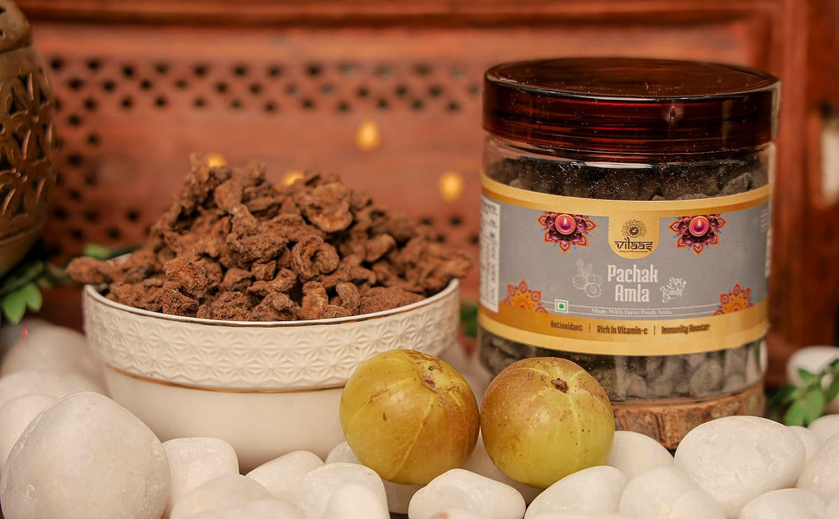 VILAAS Amla Pachak Candy | Dried Chatpata Amla Mukhwas for Digestion and Immunity | Salty Dry Awala Supari, Source of Fibre and Vitamin C, Salted Gooseberries Churan