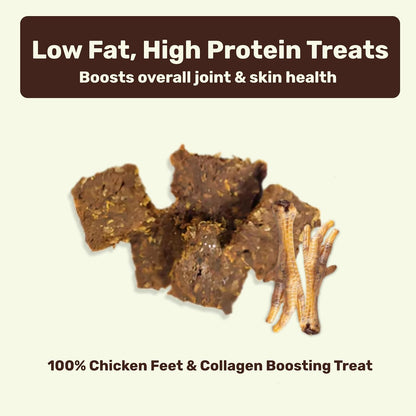 Absolut Pet Chicken Feet Protein Bars, Low Fat Natural Dog Treats | 150g | Protein bars with dehydrated chicken feet - low fat, high protein and a natural source of calcium for strong dogs.