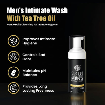 Skin Elements Men’s Intimate Wash | Tea Tree Oil & Aloe Vera | 120 ml