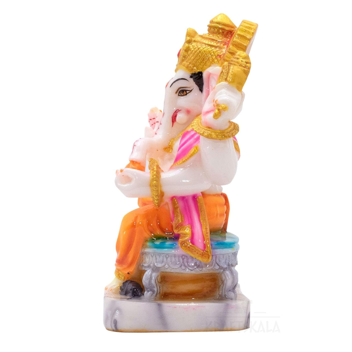 Ganesha Ganpati Murti Vinayak 6 inch Marble Dust Statue for Home Mandir, Living Room Decor, Office Desk, Gifting on Grih Pravesh, Auspicious Showpiece (Statue 1)