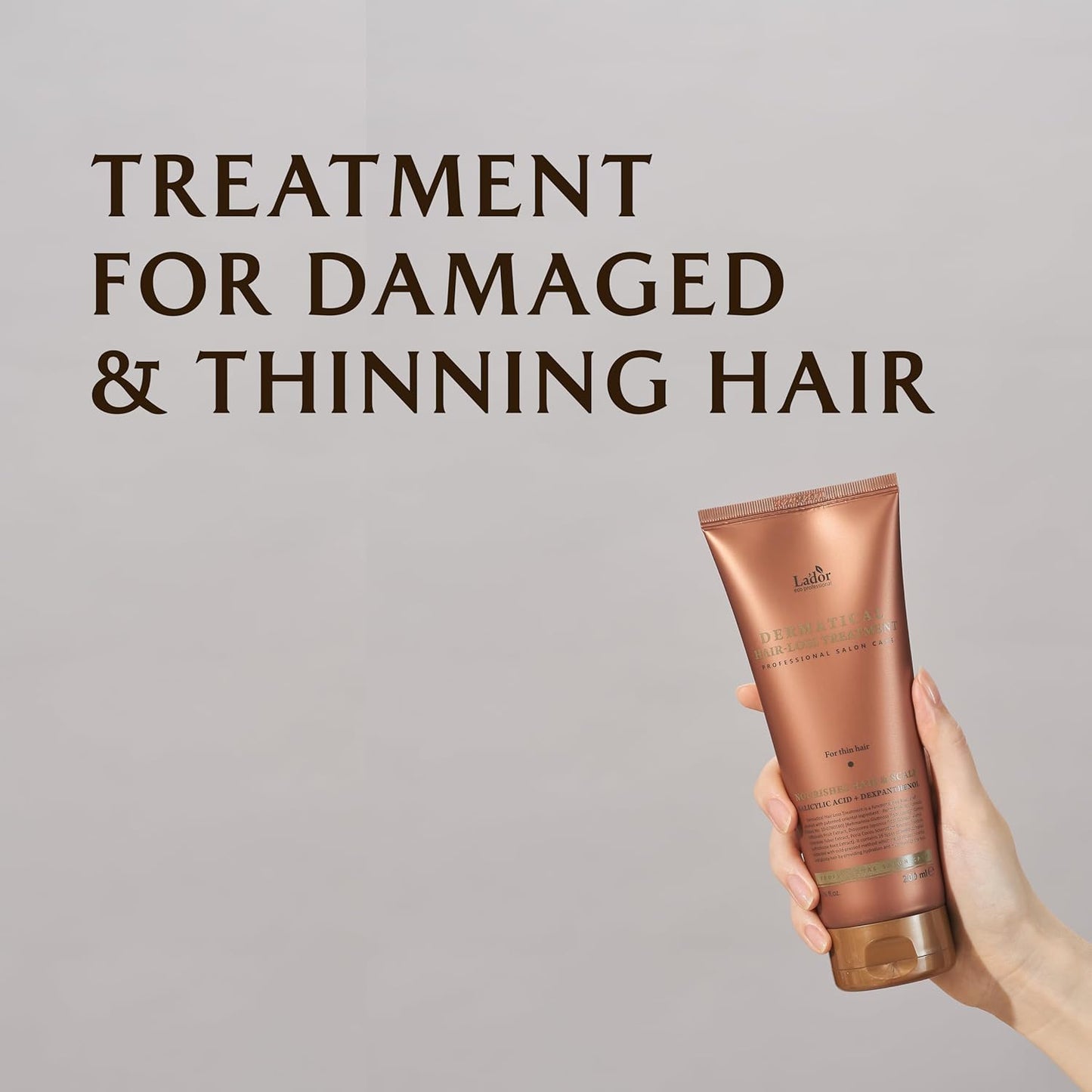 LADOR Dermatical Hair-Loss Treatment Conditioner (For Thin Hair) (200ml) Nourishing Strengthening Hair Mask Treatment, Hydrating Deep Conditioner for Dry Damaged Thinning Hairs, Korean Haircare