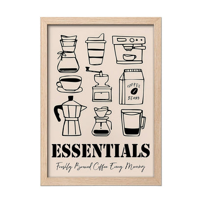 Framed Food Wall Art for Kitchen, Restaurant & Cafe Decor, 300 GSM Art Print, Natural Synthetic Wood Frame, Illustration, ART-7, 10x13 Inches