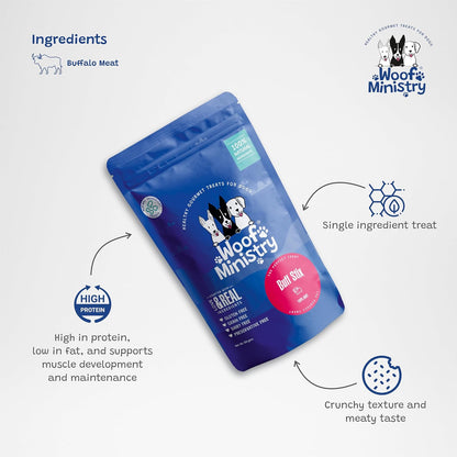 Woof Ministry Buff Stix for Dogs, Single Ingredient Dehydrated Dog Treats (Non Veg Treats -100 Grams)