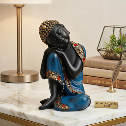 Buddha Idol Statue | Show Pieces for Home Decor Living Room (Blue Black)