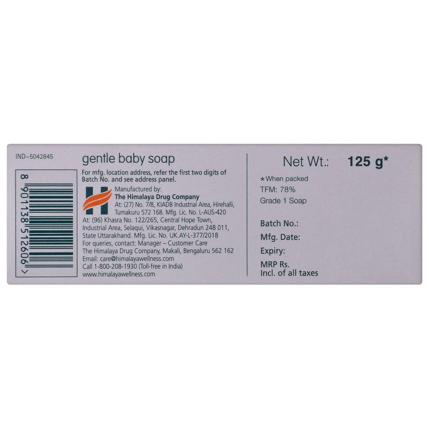 Himalaya Gentle Baby - Pack of 125 gm Soap