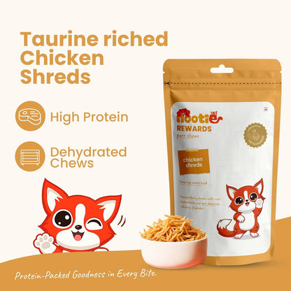 Nootie Premium Chicken Shreds Cat Treats – 35g | High-Protein, Taurine-Rich Natural Cat Treats for Heart, Metabolism & Bone Health (Pack of 1)