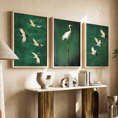Home Decor Nature Art Painting Decorative Wall Art | Poster With Frame For Living Room Bed Room Hotel Wall Decor Digital Reprint Set of 3 (13X17 inch)