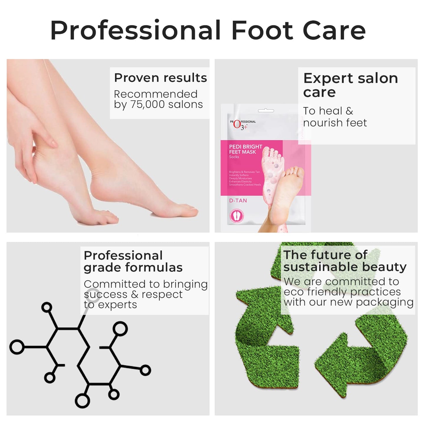 O3+ Pedi Bright Foot Socks Cream Mask