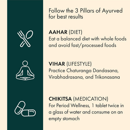 Dr. Vaidya's Period Wellness Capsules | Reduces Period Cramps & Pain | Supports Reproductive Health | Ashoka & Shatavari (30 Capsules)