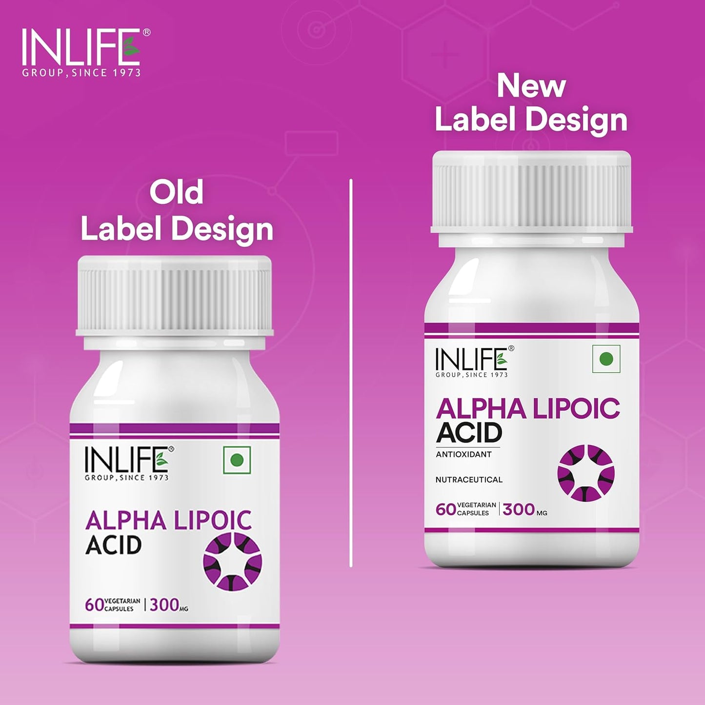 INLIFE Alpha Lipoic Acid 300mg | Universal Antioxidant | ALA Supplement - 60 Vegetarian Capsules (Pack of 1, 60)