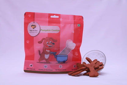 Tojo & Don Pumpkin Biscuits for Dogs, 200 g | 100% Veg, Grain-Free & Gluten-Free Pumpkin Cookies | Healthy Dog Treats with High Fibre | No Preservatives | Easy to Digest | for All Dog Sizes