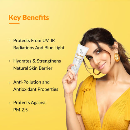 Fixderma Shadow Sunscreen SPF 70+ Cream PA++++ | Sunscreen for Dry Skin | Sunblock SPF 70 | Hybrid with UVA & UVB Filters, Antioxidants, IR Protection and Blue Light Protection - 75gm