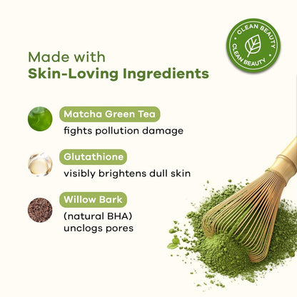 Earth Rhythm Matcha Face Mask Brightens & Detoxifies Skin with Matcha Green Tea & Glutathione for Oily, Combination & Dull Skin - 50gm