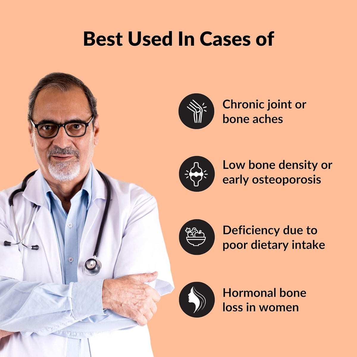 Zanskar Advanced Bone Health Tablet (30 Tablets) | Calcium, Vitamin D3, Vitamin K2, Collagen, Magnesium & Zinc (1200mg) | 100% Veg | Bone Health and Joint Support