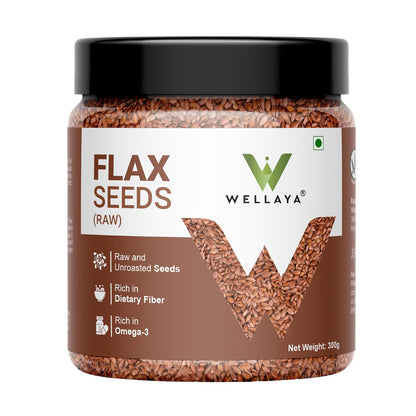 WELLAYA Flax Seeds - Alsi Seeds | Rich Protein Healthy Raw Seeds for Eating | Source of Iron & Dietary Fibre | Vegan Superfood for Wellness