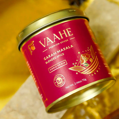 VAAHE Garam Masala 70g | Handcrafted Blend of 17+ Premium Whole Spices | Authentic Indian Masala for Curries, Gravies & Tadka | Freshly Ground and Packed | 100% Pure | Airtight Tin Box