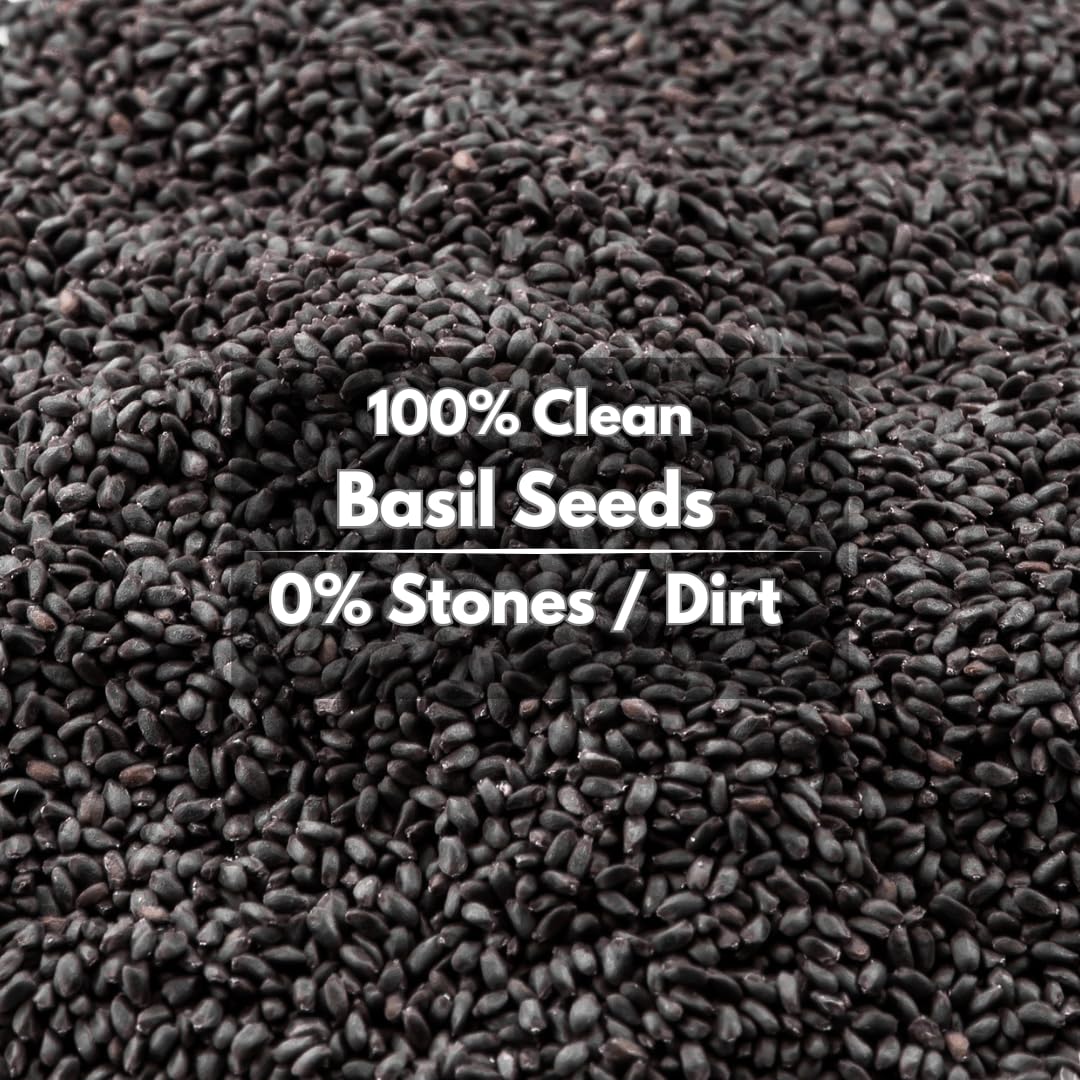 TruNutra Basil Seeds (Sabja Seeds) 200g, Natural Superfood for Falooda & Detox Drinks, Rich in Dietary Fiber, Omega-3 & Antioxidants, Vegan, Gluten-Free & Keto