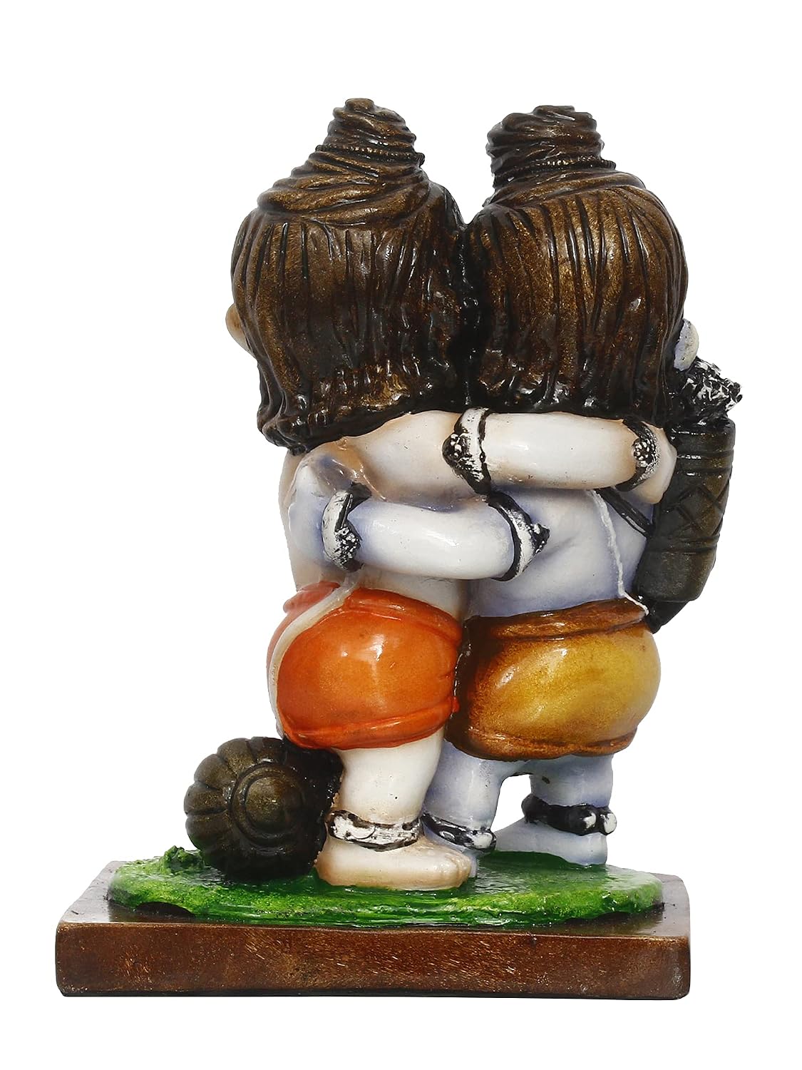Handcrafted Polyresin Lord Ram Hugging Lord Hanuman Idol - Auspicious Religious Statue for Devotees and Spiritual Seekers - Ideal for Home, Office, Or Temple Decor