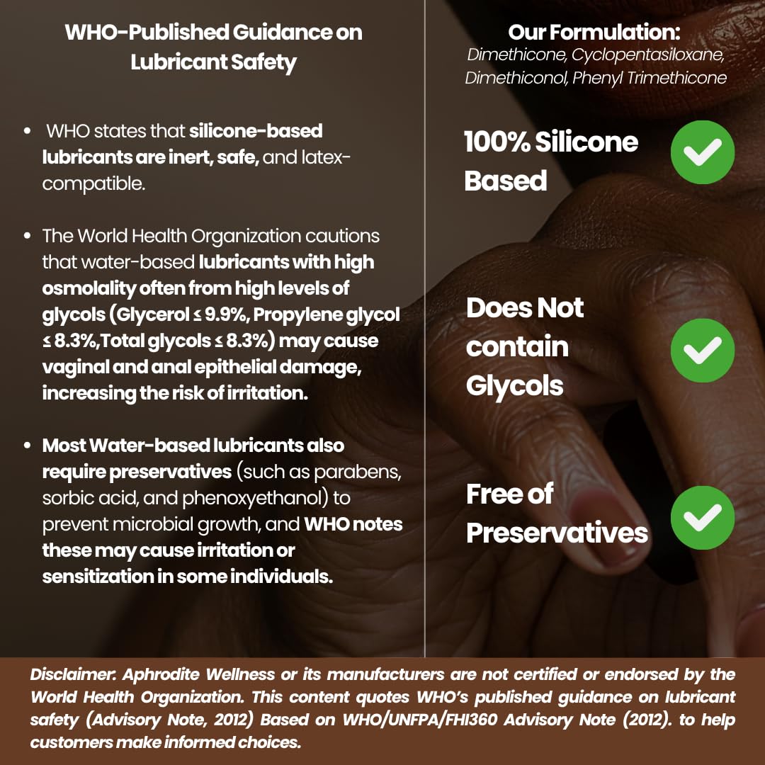 Aphrodite Wellness 24K Silicone-Based Personal Lubricant | Flavourless, Odourless, Hypoallergenic, Non-Sticky, Ultra Smooth, Waterproof Lube – Made for Sensitive Skin – 55ml