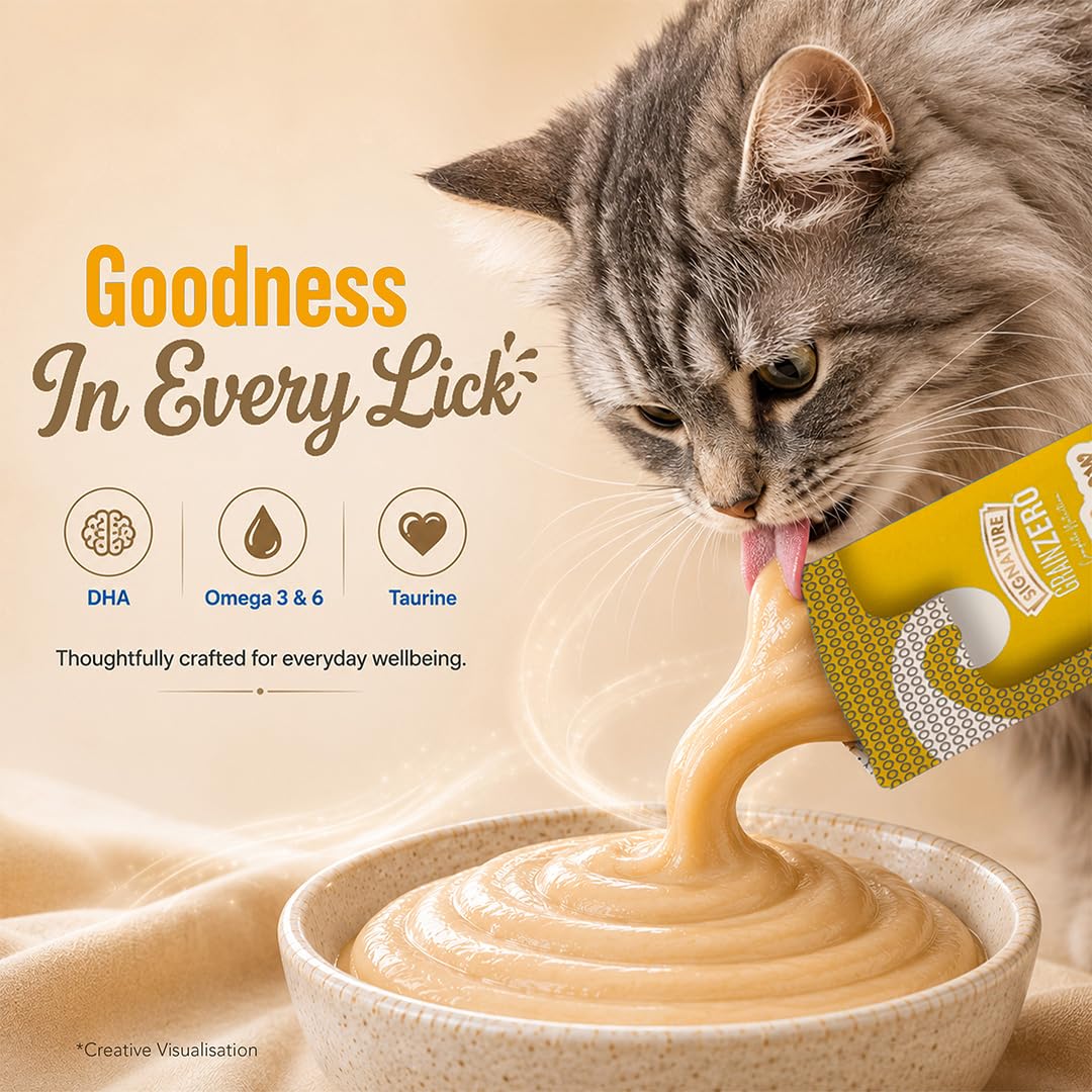 Grain Zero Creamy Lickable Cat Treats Crab, 360 Gm - 20 Sachet + 4 Free | Rich in Protein, Promotes Hydration, No Artificial Preservatives | Best for Training and Bonding |