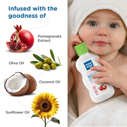 Mee Mee Baby Oil 200 ml | Light & Non-Sticky Nourishing Oil | Keeps Baby Skin Soft & Healthy | Ideal for Daily Massage | Safe for Newborns (0+ Months)