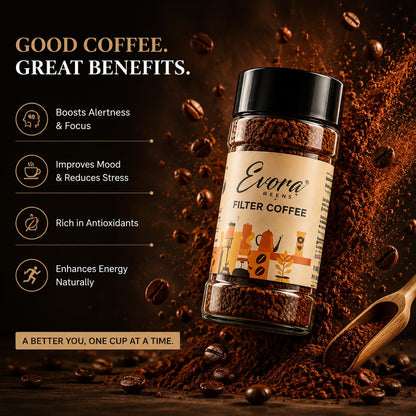 EVORA Greens Signature 100gm Filter Coffee Powder | Coffee with Arabica & Robusta Blend - Medium Roast | Make Café Style Hot or Cold Coffee, black Coffee, Cappuccino, Latte at Home | Make 50 Cups