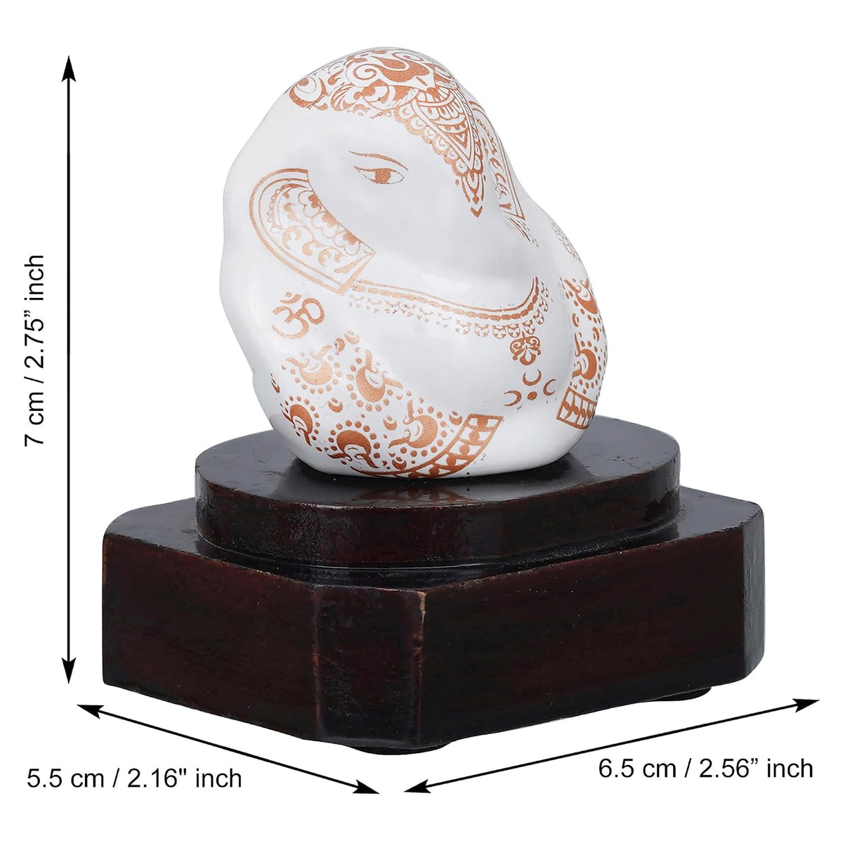 Handcrafted Polyresin White & Orange Lord Ganesha Idol for Home, Temple, Pooja Room, Office, and Car Dashboard - Divine God Idol Perfect for Diwali, Ganesh Chaturthi, Birthday Gift Giving