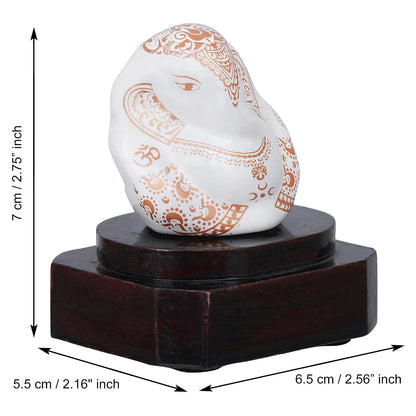 Handcrafted Polyresin White & Orange Lord Ganesha Idol for Home, Temple, Pooja Room, Office, and Car Dashboard - Divine God Idol Perfect for Diwali, Ganesh Chaturthi, Birthday Gift Giving